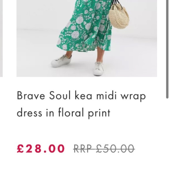 Brave Soul Kea midi wrap dress in floral print - Picture 3 of 3